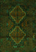 Serging Thickness of Machine Washable Persian Green Traditional Area Rugs, wshtr2437grn