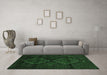 Machine Washable Persian Emerald Green Traditional Area Rugs in a Living Room,, wshtr2437emgrn