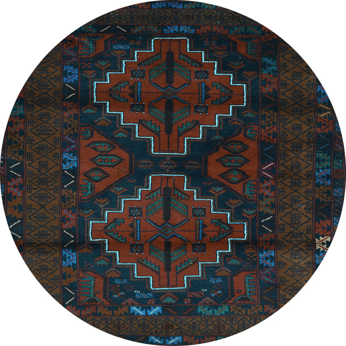 Round Persian Light Blue Traditional Rug, tr2437lblu