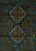 Machine Washable Persian Turquoise Traditional Area Rugs, wshtr2437turq