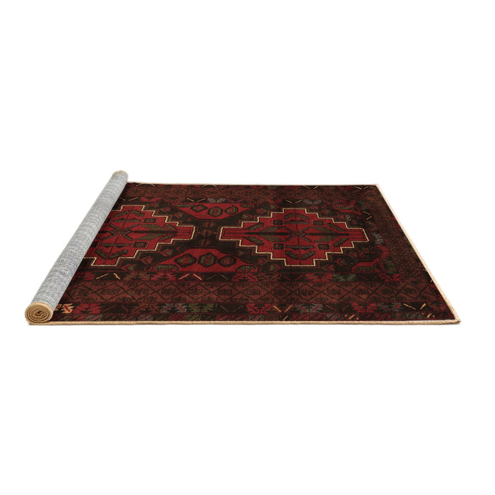 Sideview of Machine Washable Persian Brown Traditional Rug, wshtr2437brn