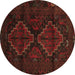 Round Machine Washable Persian Brown Traditional Rug, wshtr2437brn