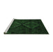 Sideview of Machine Washable Persian Emerald Green Traditional Area Rugs, wshtr2437emgrn