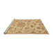 Sideview of Machine Washable Traditional Orange Rug, wshtr2438