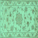 Square Machine Washable Persian Turquoise Traditional Area Rugs, wshtr2438turq