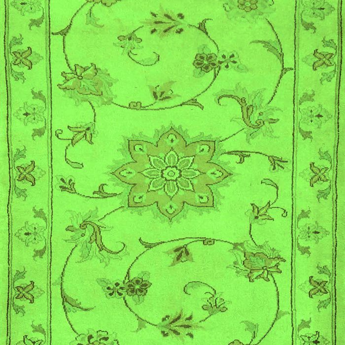 Serging Thickness of Machine Washable Persian Green Traditional Area Rugs, wshtr2438grn