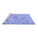 Sideview of Machine Washable Persian Blue Traditional Rug, wshtr2438blu