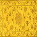 Square Machine Washable Persian Yellow Traditional Rug, wshtr2438yw