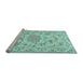 Sideview of Machine Washable Persian Light Blue Traditional Rug, wshtr2438lblu