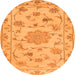 Square Persian Orange Traditional Rug, tr2438org