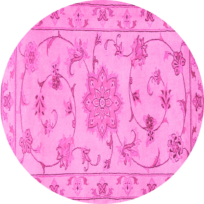 Round Persian Pink Traditional Rug, tr2438pnk