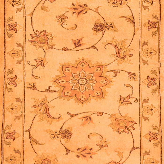 Serging Thickness of Machine Washable Persian Orange Traditional Area Rugs, wshtr2438org