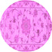 Round Persian Purple Traditional Rug, tr2438pur