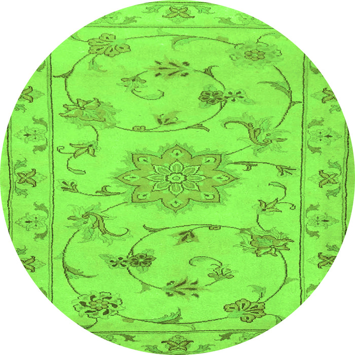 Square Persian Green Traditional Rug, tr2438grn