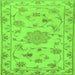 Round Machine Washable Persian Green Traditional Area Rugs, wshtr2438grn