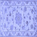 Square Machine Washable Persian Blue Traditional Rug, wshtr2438blu