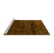 Sideview of Machine Washable Persian Yellow Traditional Rug, wshtr2439yw