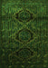 Serging Thickness of Machine Washable Persian Green Traditional Area Rugs, wshtr2439grn