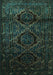 Machine Washable Persian Turquoise Traditional Area Rugs, wshtr2439turq