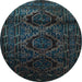 Round Persian Light Blue Traditional Rug, tr2439lblu