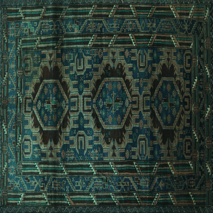 Square Persian Turquoise Traditional Rug, tr2439turq