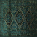 Square Persian Turquoise Traditional Rug, tr2439turq