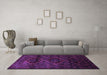 Machine Washable Persian Purple Traditional Area Rugs in a Living Room, wshtr2439pur