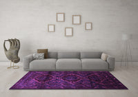 Machine Washable Persian Purple Traditional Rug, wshtr2439pur