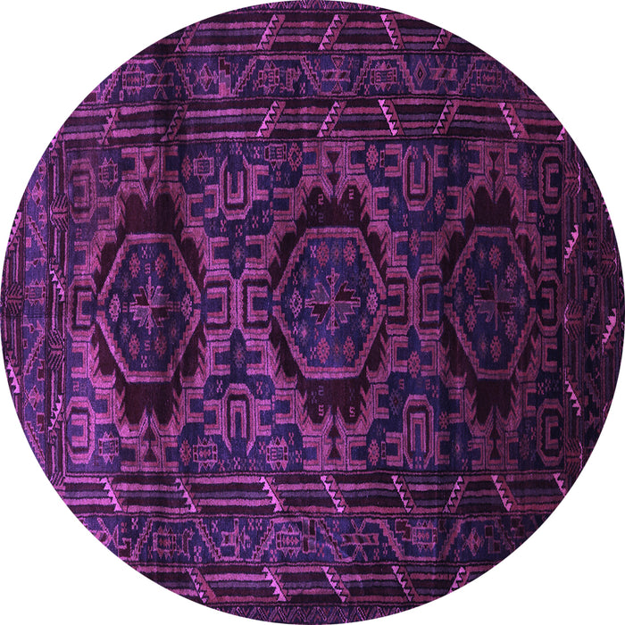 Round Persian Purple Traditional Rug, tr2439pur
