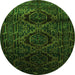 Machine Washable Persian Green Traditional Area Rugs, wshtr2439grn