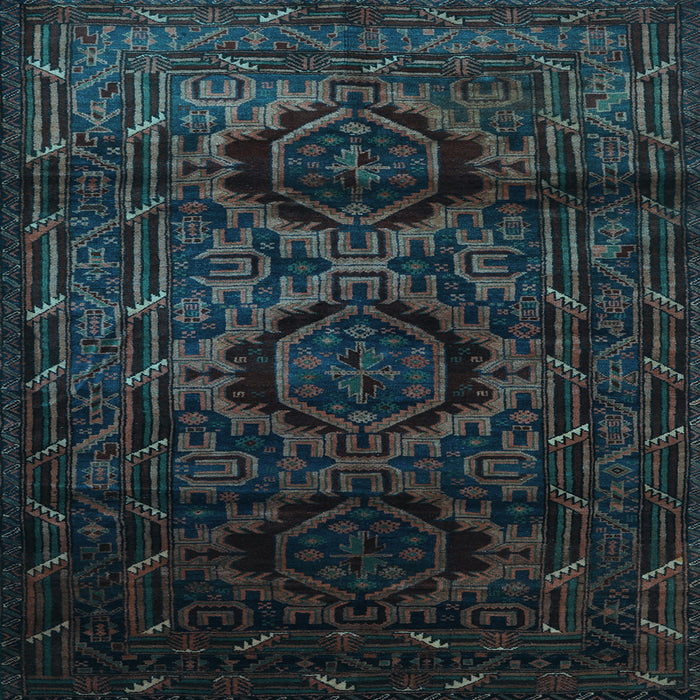 Square Persian Light Blue Traditional Rug, tr2439lblu