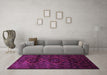 Machine Washable Persian Pink Traditional Rug in a Living Room, wshtr2439pnk