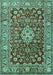 Machine Washable Persian Turquoise Traditional Area Rugs, wshtr243turq