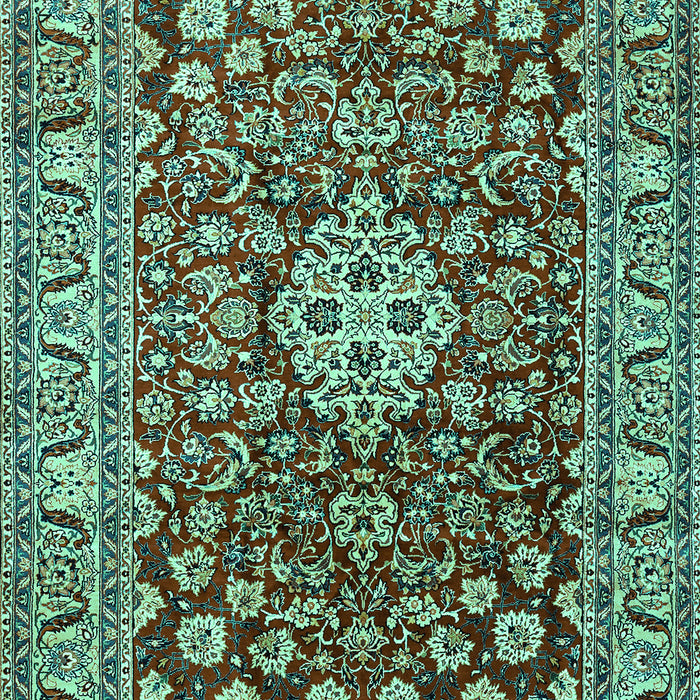 Machine Washable Persian Turquoise Traditional Area Rugs, wshtr243turq