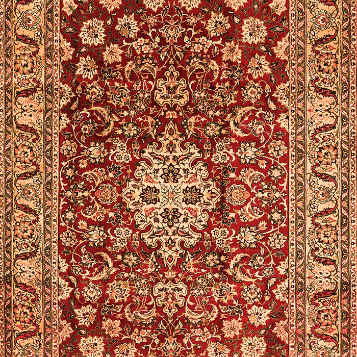 Serging Thickness of Machine Washable Persian Orange Traditional Area Rugs, wshtr243org