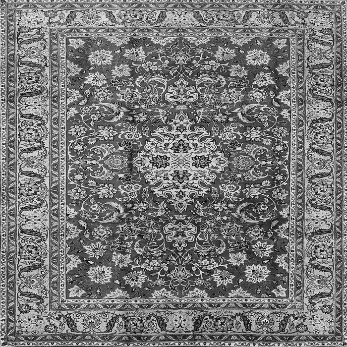 Round Machine Washable Persian Gray Traditional Rug, wshtr243gry