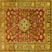 Square Machine Washable Persian Yellow Traditional Rug, wshtr243yw