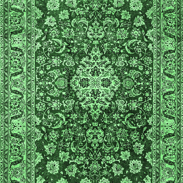 Machine Washable Persian Emerald Green Traditional Area Rugs, wshtr243emgrn