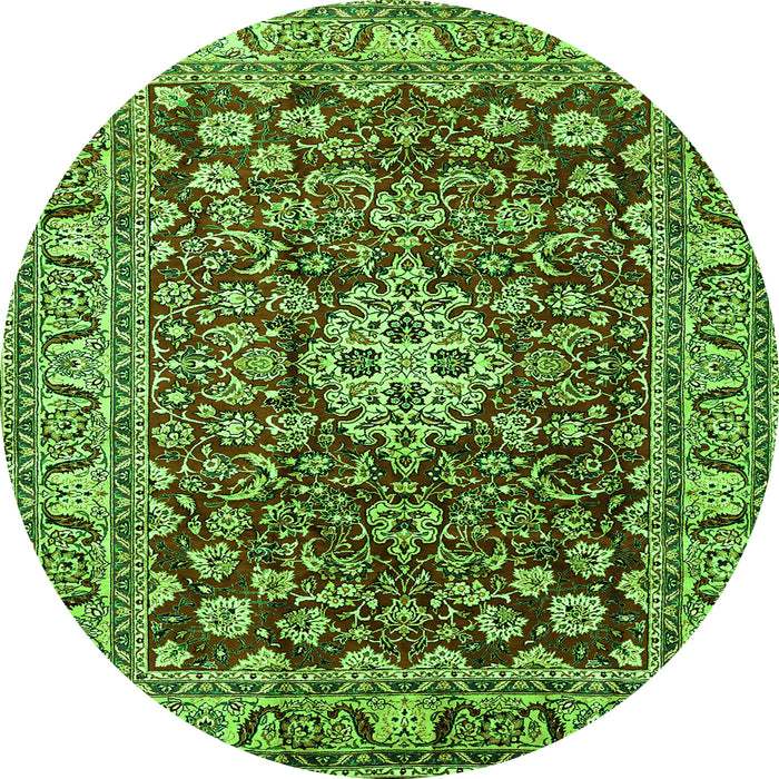 Square Persian Green Traditional Rug, tr243grn