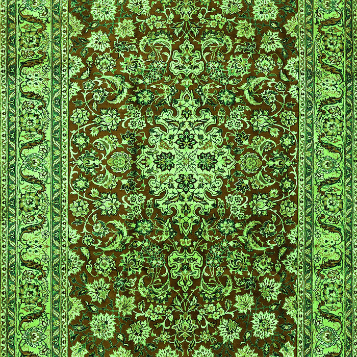 Serging Thickness of Machine Washable Persian Green Traditional Area Rugs, wshtr243grn