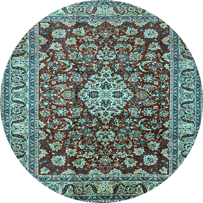 Round Persian Light Blue Traditional Rug, tr243lblu