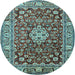 Round Persian Light Blue Traditional Rug, tr243lblu