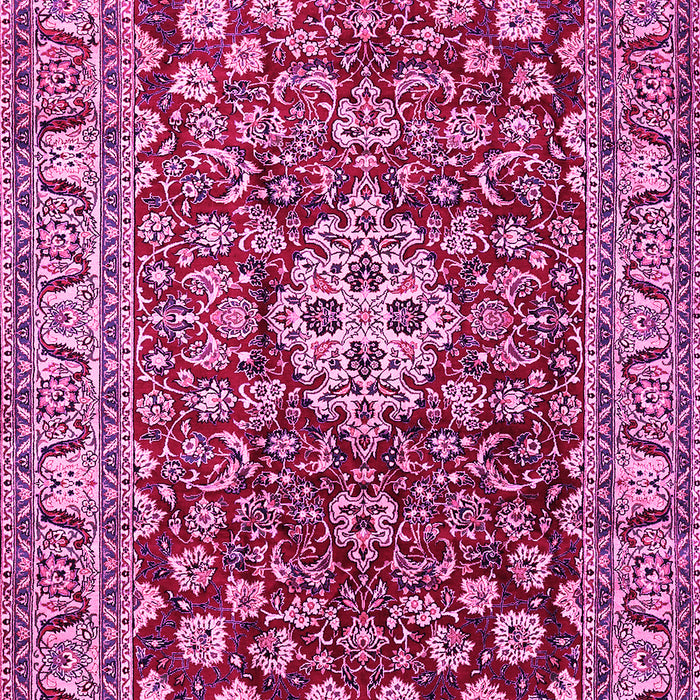 Machine Washable Persian Pink Traditional Rug, wshtr243pnk