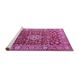 Sideview of Machine Washable Persian Pink Traditional Rug, wshtr243pnk