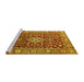 Sideview of Machine Washable Persian Yellow Traditional Rug, wshtr243yw