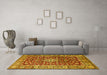 Machine Washable Persian Yellow Traditional Rug in a Living Room, wshtr243yw