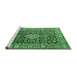 Sideview of Machine Washable Persian Emerald Green Traditional Area Rugs, wshtr243emgrn