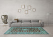 Machine Washable Persian Light Blue Traditional Rug in a Living Room, wshtr243lblu