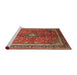 Sideview of Machine Washable Traditional Tomato Red Rug, wshtr244