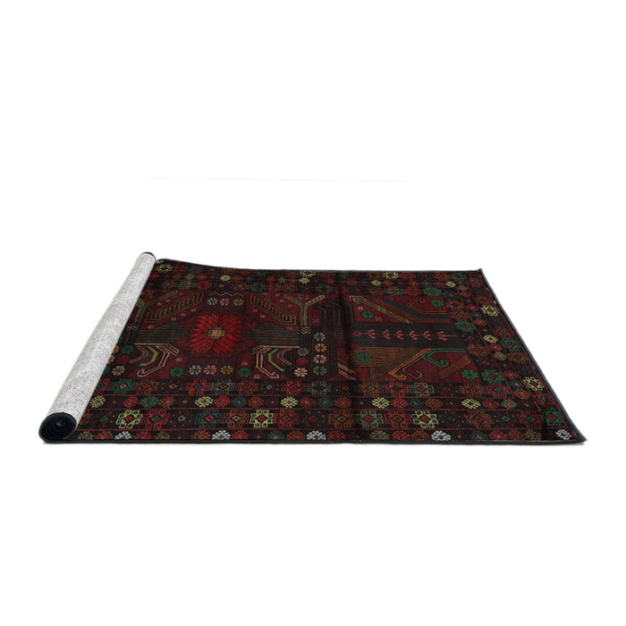 Sideview of Machine Washable Traditional Night Red Rug, wshtr2440